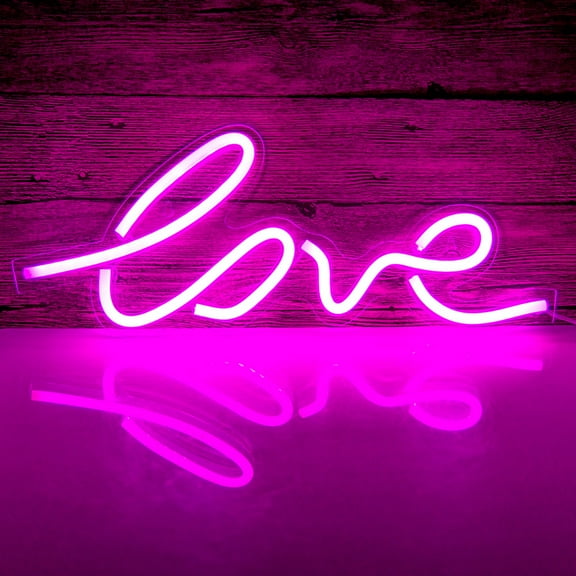 DONGPAI Love Neon Light LED Neon Sign, Battery Powered Neon Light Wall Art Decoration for Bar Bedroom Kids Boys Girls Room Party