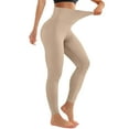 thumbnail image 2 of No Front Seam Yoga Pants Womens with Wide Waistband - Tummy Control Workout Leggings, Squat Proof & High Waisted Khaki XL 23" Inseam, 2 of 6