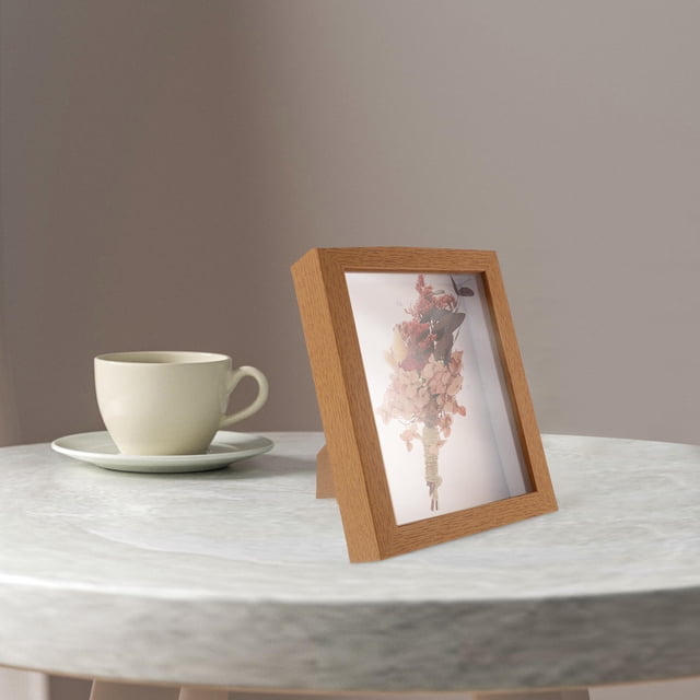 WRISTBIQUE Diy Frame Shadow Box Picture Frame Light Brown Density Board Display For Home Decoration 1Set