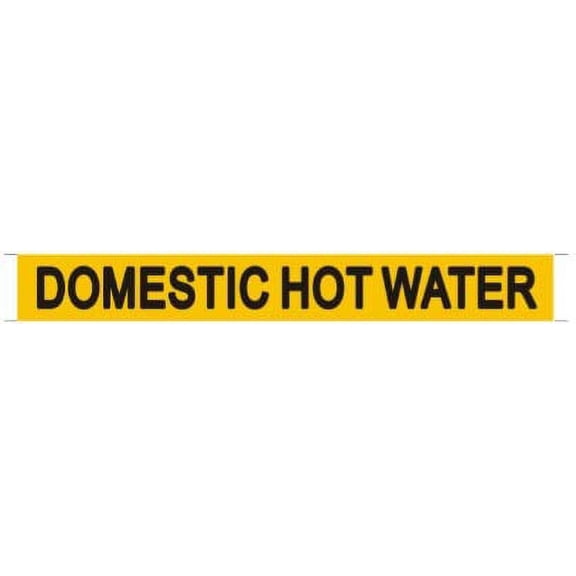 Set of 5 PCS - Pipe Marking- Domestic Water Sign (Sticker,Yellow, 1X8)(ref-2022-4)