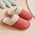 thumbnail image 3 of Rokment Winter Fuzzy Slippers for Women Men Cozy Warm Memory Foam House Shoes Indoor Outdoor Bedroom Home Slip on Shoes Watermelon Red Size 8, 3 of 5