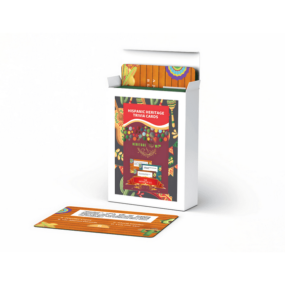 Hispanic Heritage Month Trivia Card Game – 30-Card Deck with Questions, Answers & True/False Activities – Fun & Educational Hispanic History Game for Classroom, Family & Cultural Events