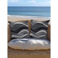 thumbnail image 5 of Outdoor Pillows Waterproof, Black Grey Ombre Bedding Throw Pillows with Insert for Couch Sofa Bed, Modern Abstract Moire Art Geometric 16x16 Inch Pillowcases Decorative Camping Patio Pillow Set of 1, 5 of 8