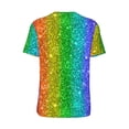 thumbnail image 3 of Balery Glitter Rainbow Baseball Jersey for Men Casual Button Down Shirts Short Sleeve Active Team Sports Uniform-X-Large, 3 of 9
