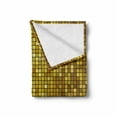 thumbnail image 2 of Geometric Soft Flannel Fleece Throw Blanket, Ombre Design with Mosaic Like Image with Square Details Artwork Print, Cozy Plush for Indoor and Outdoor Use, 50" x 60", Marigold and Yellow, by Ambesonne, 2 of 6