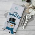 thumbnail image 4 of Hello Winter Blue Snowman Kitchen Dish Towel Set of 2, Sonwy Let it Snow Snowflakes Hand Drying Baking Cooking Cloth, Funny Holiday Xmas Decor Home Decoration 18 x 26 Inch, 4 of 6