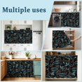 thumbnail image 6 of Teal Leaves Fall Cabinet Dishwasher Hidden Curtains, Privacy Closet Door Curtain, Thanksgiving Botanical Rustic Black Adhesive Dust Proof Under Sink Skirt for Bathroom Kitchen 35"x35", 6 of 8