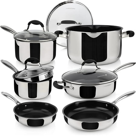 Sinda Premium Ceramic Non Stick Cookware Set, 100% PFOA, PTFE Toxin