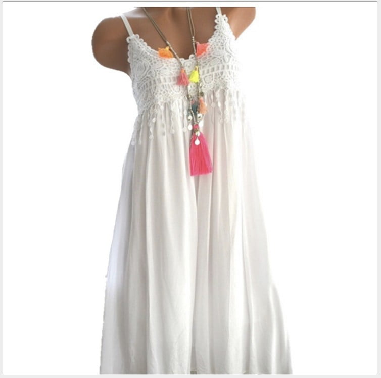 white color long dress