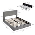 thumbnail image 6 of VECELO Full Bed Frame with 4 Storage Drawers and Charging Station, Upholstered Platform Bed with Headboard, Wooden Slats Support, No Box Spring Needed, Easy Assembly, Dark Gray, 6 of 9