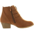 thumbnail image 2 of Top Moda CL-14 Women's Buckle Straps Stacked Low Heel Ankle Booties, 2 of 4