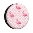thumbnail image 1 of Fotbe Cute Flamingo with Heart Funda de Llanta de Repuesto con Estampado, Engrosada, Ajuste Universal para Jeep, Remolque, RV, SUV, Camión-16 inch, 1 of 6