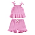 thumbnail image 3 of REDARER Baby Girls Summer Outfits 2 Piece Set Casual Sleeveless Romper Shorts Set for Toddlers Beach School Party Yoga Outfit,0-3 Months, 3 of 5
