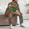 thumbnail image 7 of Fotbe Ho Ho Ho Merry Christmas Pattern Long Sleeve Pajama Set for Men,Sleepwear Set,2-piece Loungewear Set,Soft PJs Comfy Nightwear with Pockets-Small, 7 of 7