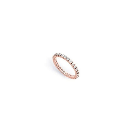 0.75CT 14K Rose Gold Best Diamond Eternity Ring for Wedding, Size