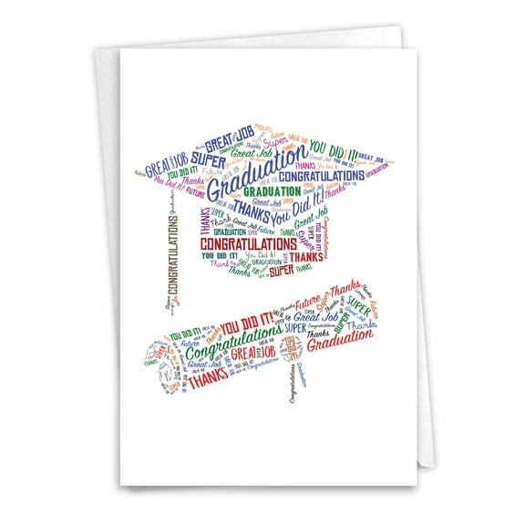 1 Graduation Card with Envelope - Diploma Wordart C3191CGDG