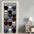 thumbnail image 4 of Neinkie Hat Rack for Baseball Caps, Cap Organizer for Door and Wall with 24 Clear Deep Pockets, Hat Holder for Storage and Display Baseball Caps, 4 Door & Wall Hooks Included, 4 of 7