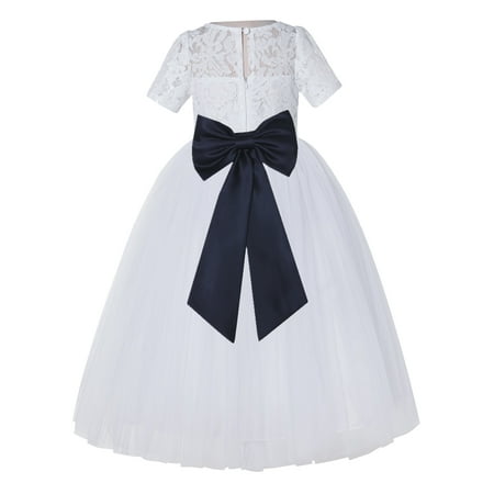 

White Floral Lace Vintage Flower Girl Dresses Special Occasions LG2T