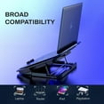 thumbnail image 3 of Behome Laptop Cooling Pad, 5 Heights & Stepless Adjustable Speeds, Quiet Gaming Laptop Cooler with Blue Lights, Portable Two USB Ports Laptop Cooler for 12"-15.6" Laptops, Black, 3 of 9