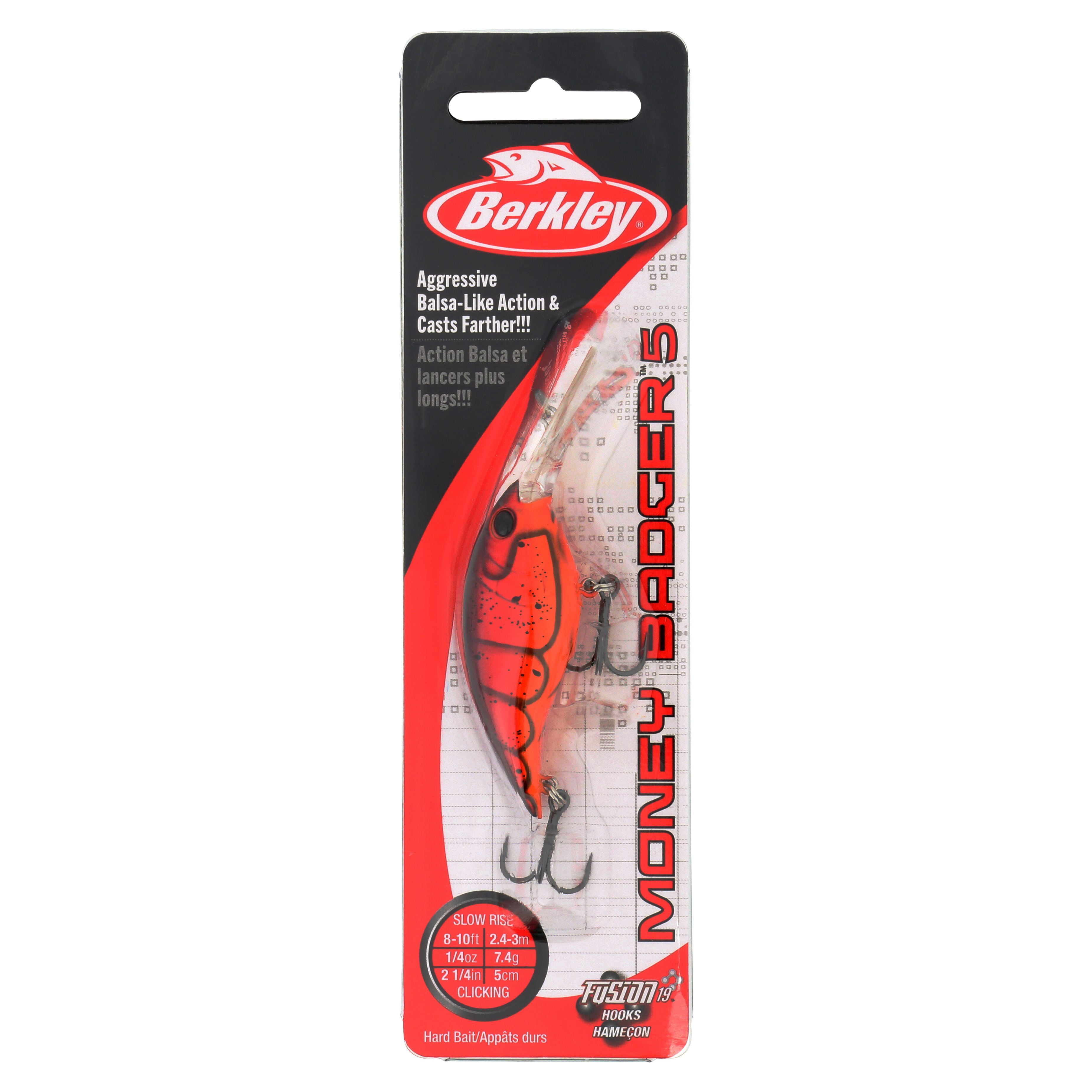 (2 pack) Berkley Money Badger Fishing Lure, Special Red Craw, 1/4 oz