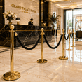 thumbnail image 5 of ABPETE 5 Ft Stanchion Rope, Twisted Barrier Rope with Snap Hooks for Queue Posts, Crowd Control Divider for Hotels, Events, Banks, Theaters and Exhibitions, Black Golden, 5 of 7