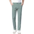 thumbnail image 5 of Ceisia Men's Trendy Solid Color Gift Elastic Waist Straight Leg Suit Pants with Slanted Pockets, 5 of 5