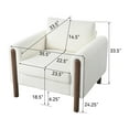 thumbnail image 7 of Oversized Accent Chair,Mid Century Modern Armchair with Wood Legs Living Room Side Chair Upholstered Single Sofa Chair for Living Room,Dining Room,White, 7 of 7