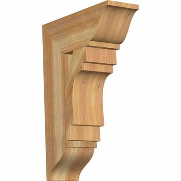 Ekena Millwork 6"W x 20"D x 28"H Merced Arts & Crafts Rough Sawn Bracket, Western Red Cedar