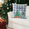 thumbnail image 4 of NWOKYZGH 1Pc Winter Snowman Joy Snowflake Christmas Throw Pillow Covers, Xmas Tree Winter Holiday Blue Buffalo Plaid Cushion Case Decoration for Sofa Couch, 4 of 6