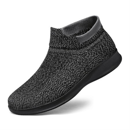 

HAOSHIDUO Men s Walking Shoes Lightweight Breathable Slip-On Fabric Shoes Comfortable Casual Shoes