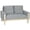 Grey, variant on HOMCOM 53" Loveseat Sofa, Small 2 Seater Couch with Solid Wood Legs, Brown