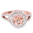 thumbnail image 3 of Mauli Jewels Women’s 1.85 Ct Halo Split Shank Morganite and Lab Grown Diamond Bridal Set in 14K Rose, White, and Yellow Gold, 3 of 8