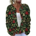 thumbnail image 2 of Amidoa Sweaters for Women Long Sleeve Green Cardigan Christmas Graphic Plus Size Knit Cardigans Womens Cardigans M, 2 of 5