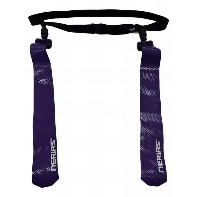 Cinturón Para Tocho Flag Tochito Neria's, Unitalla, Adultos y Niños, Cinturón Ajustable, Set de Cinturón, Chupones y Banderas-Color Morado