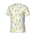 thumbnail image 3 of Yiaed Snake And Cactus Print Mens Short Sleeve Tight Fit T-Shirt, Crewneck Casual Tee-X-Large, 3 of 5