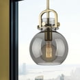 thumbnail image 3 of Innovations Lighting  Newton Sphere - 1 Light 8" Stem Hung Pendant Brushed Brass/Seedy, 3 of 3