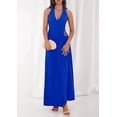 thumbnail image 2 of PRETTYGARDEN Holiday Cocktail Dresses for Women Summer Elegant V Neck Halter Backless Wedding Guest Party Midi Dress, 2 of 7
