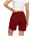 thumbnail image 6 of QATAINLAV Women's Lightweight Golf Long Cargo Shorts Summer Outdoor Travel Hiking Shorts with Pockets Vacation Clothes Wine M, 6 of 7