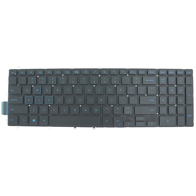 LeFix Nous Clavier Rétroéclairé Bleu Sans Cadre (Sans Cadre) Compatible avec DELL