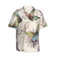 thumbnail image 2 of Bixox Men's Hawaiian Shirts Men's Flying Butterflies Print Short-Sleeve Shirt-Small, 2 of 8
