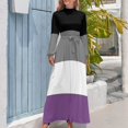 thumbnail image 4 of Vestido largo de verano holgado con colores del orgullo asexual, vestidos de manga larga, vestidos largos de mujer, vestidos de verano para mujer 2024, 4 of 5