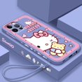 thumbnail image 1 of Sanrio Hello Kitty Cartoon Liquid Left Rope For Apple iPhone 15 14 13 12 11 XS XR X 8 7 SE Pro Ultra Max Plus Mini Phone Case LXY, 1 of 7