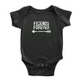thumbnail image 3 of Baby Twins Bodysuit Outfit Born Together Friends Forever Cute Twins Baby Clothes (Black, 6-12M), 3 of 5