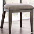 thumbnail image 3 of Rustic Grey Solid wood 2pc Dining Chairs Fabric Upholstered Seat Back Curved Dining Room Furniture, 3 of 5