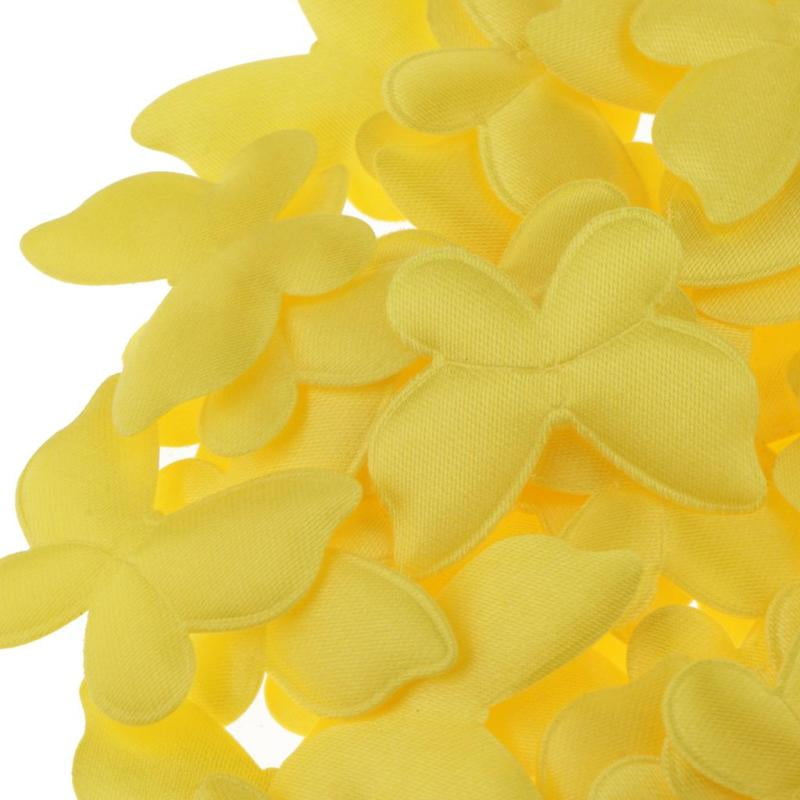100 Pieces Satin Butterfly Shape Baby Girl Applique Wedding Party Confetti 