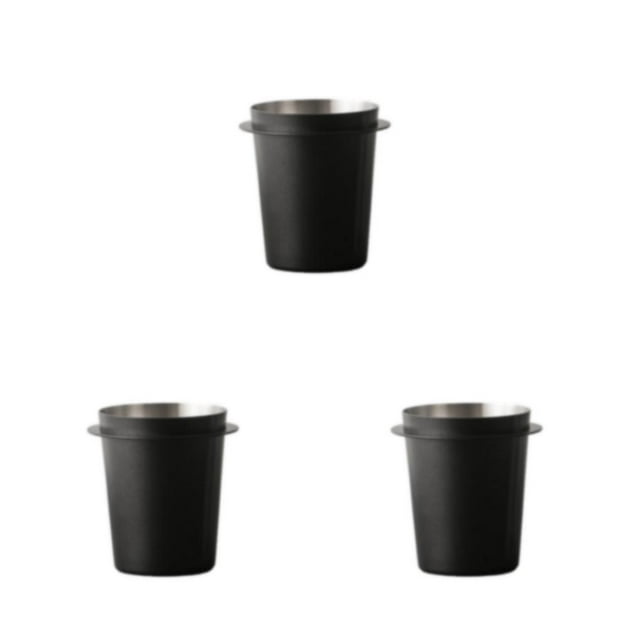 Yuarrent Taza dosificadora de café de 51/53/58mm, parte del alimentador de polvo para molinillo E61, molinillo negro cepillado 53MM negro 51MM Type1 NO1