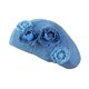 thumbnail image 4 of Boina para mujer, estilo vintage, de 56-58 cm, ideal para viajes, citas y vacaciones. Azul claro, 4 of 9