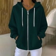 thumbnail image 2 of Vinsonshop Hoodie Zip Up Hoodie Women Lightweight Jacket Women Hoodie Jacket for Women Womens Jackets Casual Zipper Hoodies for Women Womens Jacket with Hood Dark Green L, 2 of 4