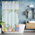 thumbnail image 6 of Easter Eggs No Hooks Shower Curtain with Snap-in Liner Spring Colored Eggs Floral Leaf Teal Wood Grain Shower Curtains for Bathroom, Waterproof, Easy Install, Washable 36"x72", 6 of 9