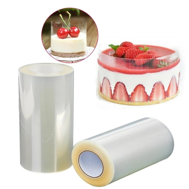 Merkmak Acétate Feuille Gâteaux Rouleaux de Gâteau Transparents,  Transparent Chocolat Mousse Collier Cuisson Décoration Bord Entourant  Rouleau d'Acétate, Gâteau Décoration 